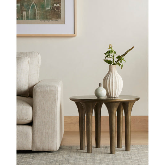 Kelden End Table by Four Hands. Made from aluminum in a modern style.