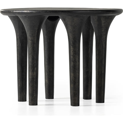 Kelden End Table by Four Hands. Made from aluminum in a modern style.