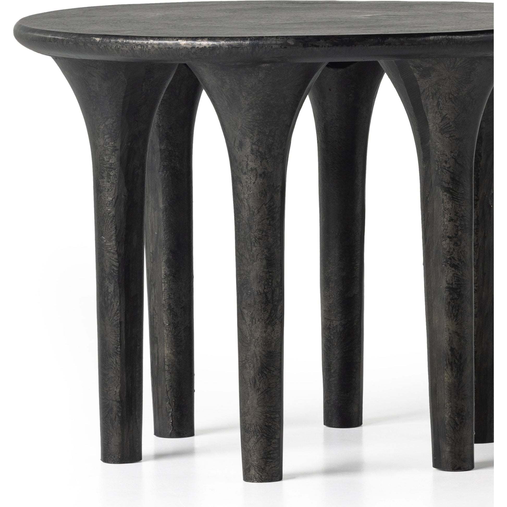 Kelden End Table by Four Hands. Made from aluminum in a modern style.