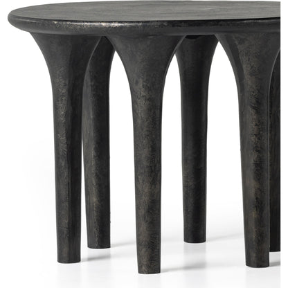 Kelden End Table by Four Hands. Made from aluminum in a modern style.