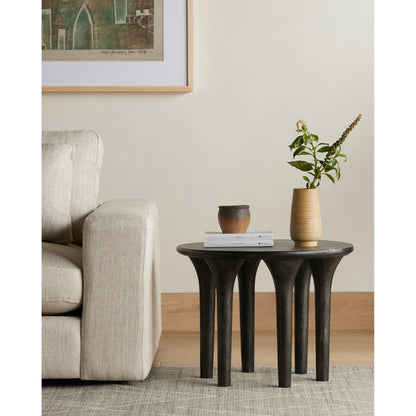 Kelden End Table by Four Hands. Made from aluminum in a modern style.