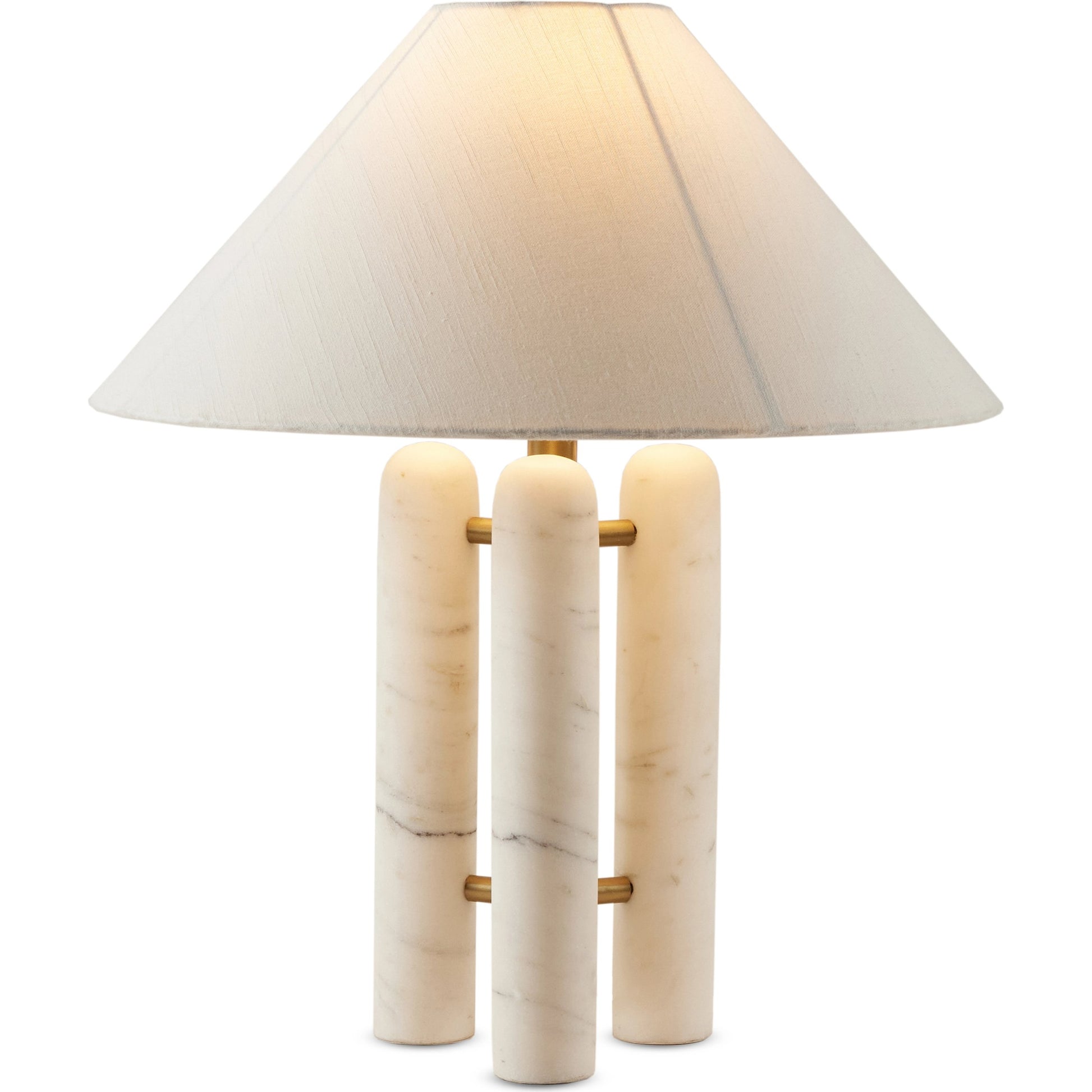 Medici Table Lamp by Four Hands in charcoal, white marble. Made from solid marble, 60% polyester, 40% viscose (rayon), stainless steel in a modern style.