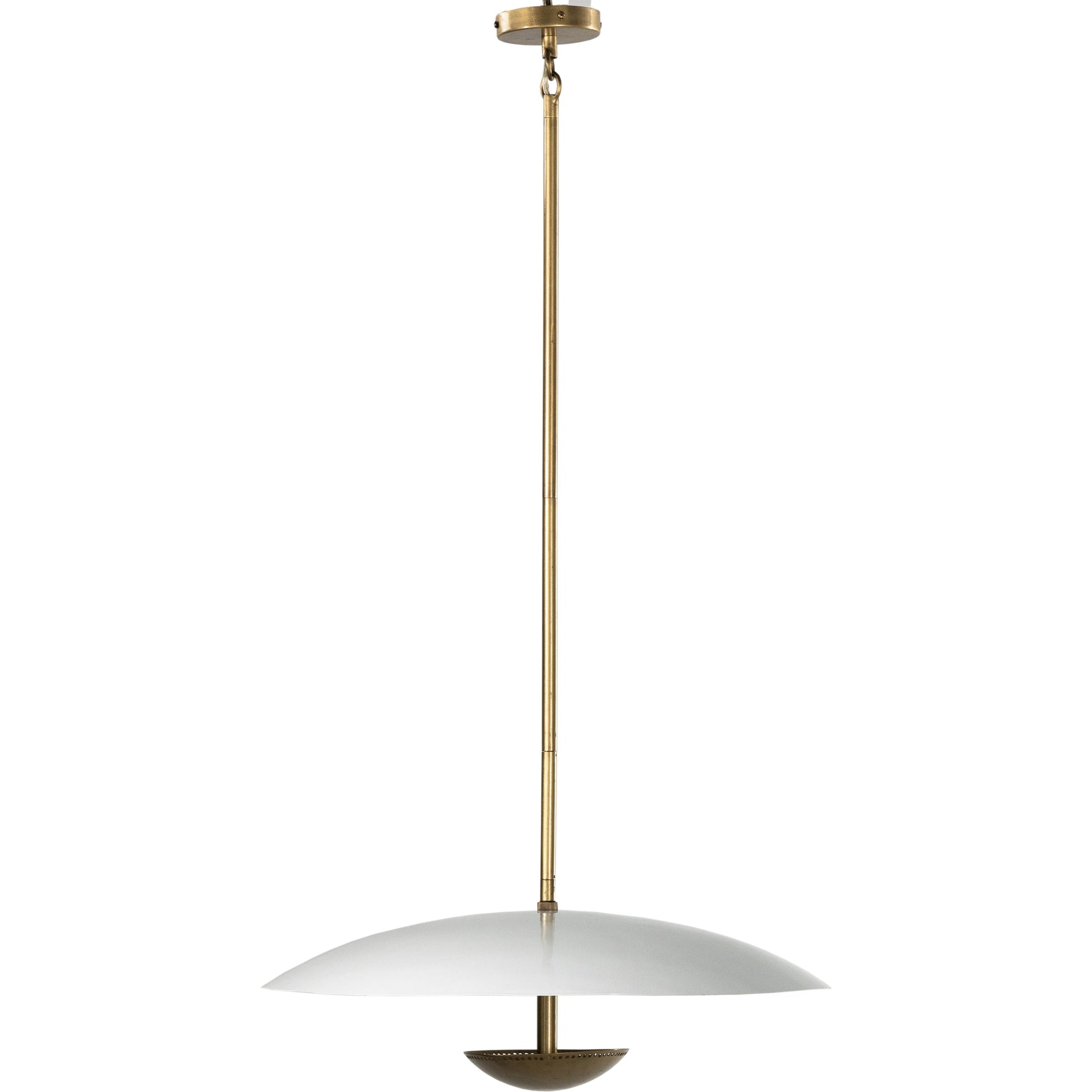 Oren Pendant by Four Hands in antique brass. Made from iron in a modern style.