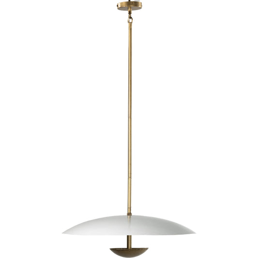 Oren Pendant by Four Hands in antique brass. Made from iron in a modern style.