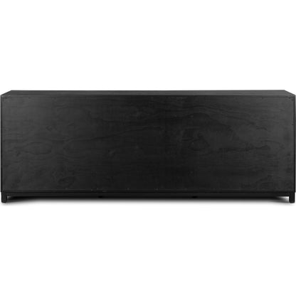Millie 9 Drawer Dresser by Four Hands in drifted matte black. Made from oak veneer, solid parawood, iron in a modern style.