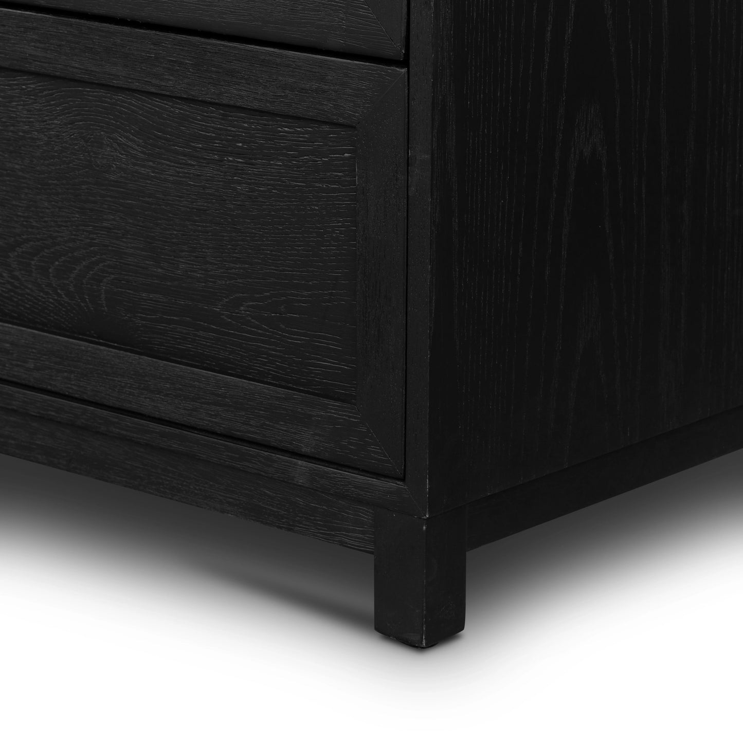 012 SI-2001641 | Additional Silo | Millie 9 Drawer Dresser by Four Hands in drifted matte black. Made from oak veneer, solid parawood, iron in a modern style.