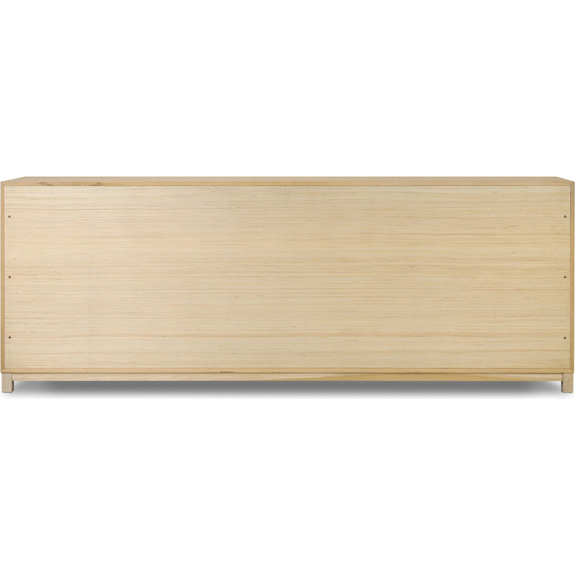 Millie 9 Drawer Dresser by Four Hands in bleached oak veneer, light bleach rubberwood. Made from oak veneer, solid parawood in a transitional style.