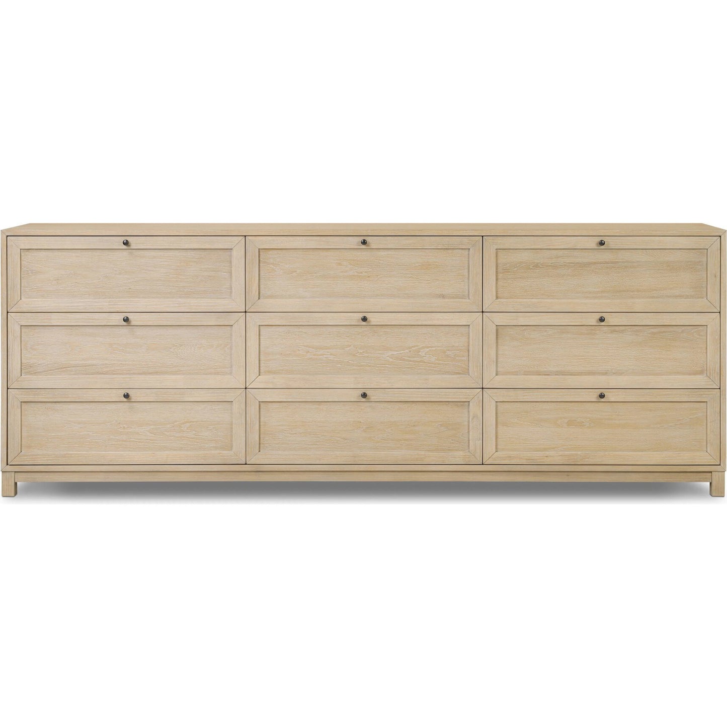 002 SI-2519247 | Additional Silo | Millie 9 Drawer Dresser by Four Hands in bleached oak veneer, light bleach rubberwood. Made from oak veneer, solid parawood in a transitional style.