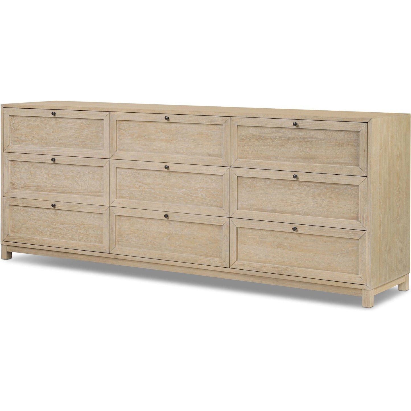 001 SI-2519247 | Primary Silo | Millie 9 Drawer Dresser by Four Hands in bleached oak veneer, light bleach rubberwood. Made from oak veneer, solid parawood in a transitional style.