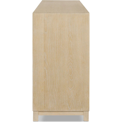 Millie 9 Drawer Dresser by Four Hands in bleached oak veneer, light bleach rubberwood. Made from oak veneer, solid parawood in a transitional style.