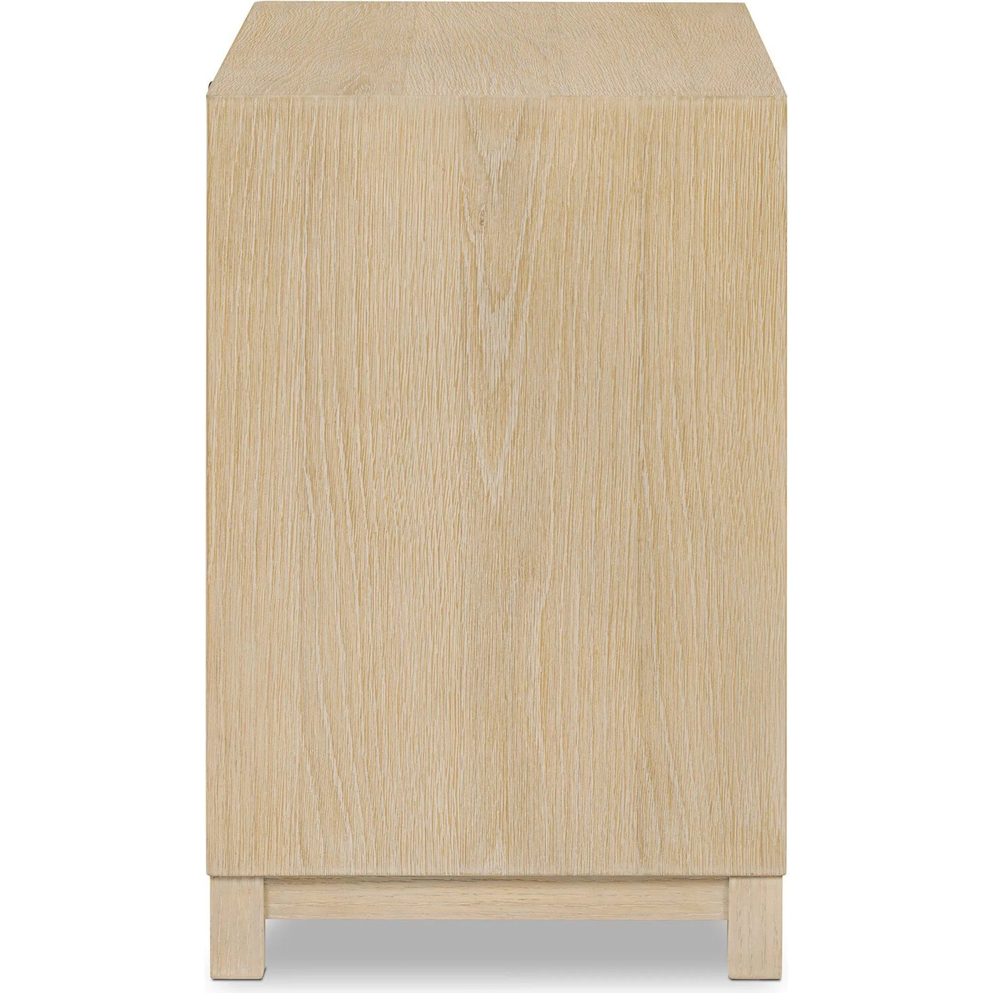 Millie Nightstand by Four Hands in drifted matte black veneer, antique pewter, drifted oak. Made from unique in a modern style.