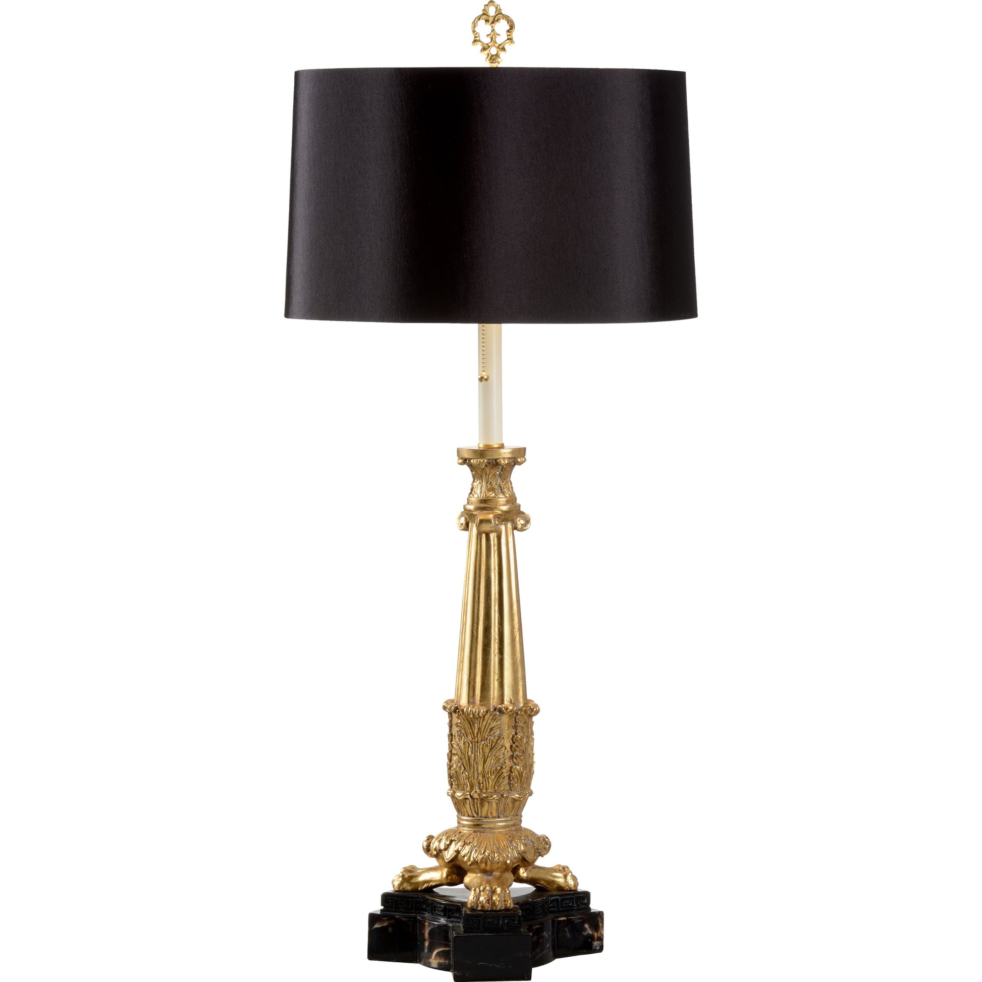 Gallery Lamp by Wildwood in gold leaf, natural black. Made from unique in a traditional style.