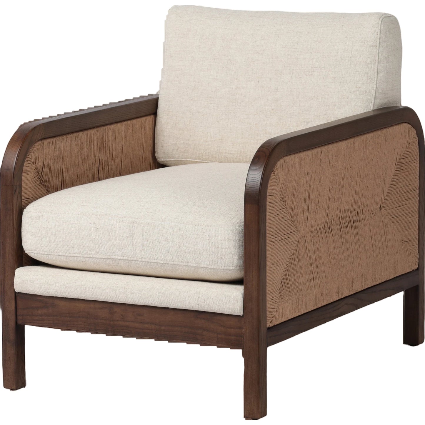 001 SI-2074392 | Primary Silo | Kalani Chair by Four Hands in alcala cream and vintage ash, natural paper rush. Made from 70% polyester, 20% viscose (rayon), 10% flax, linen, solid ash, rush in a modern style.
