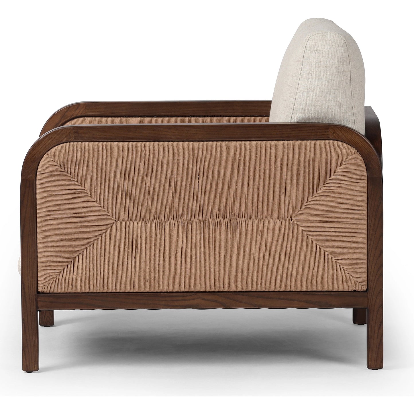 003 SI-2074392 | Additional Silo | Kalani Chair by Four Hands in alcala cream and vintage ash, natural paper rush. Made from 70% polyester, 20% viscose (rayon), 10% flax, linen, solid ash, rush in a modern style.