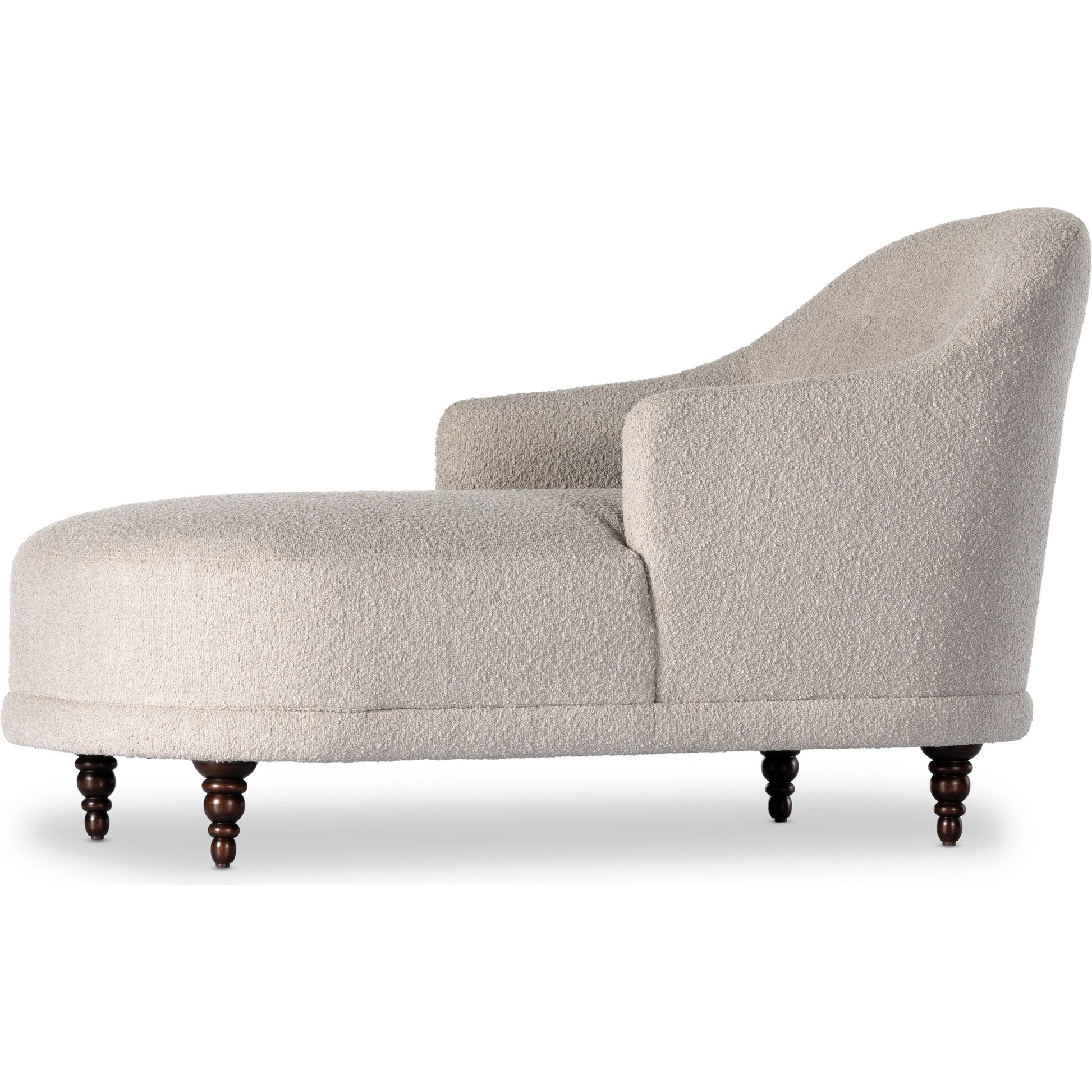 Marnie Chaise Lounge by Four Hands in knoll mink. Made from 95% polyester, 5% acrylic, solid rosa morada, pine plywood in a modern style.