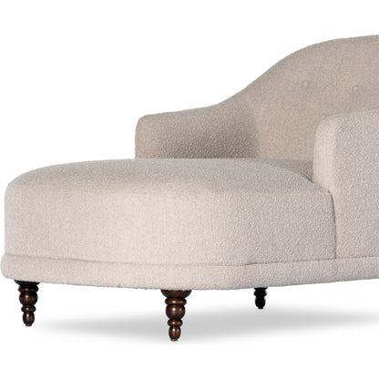Marnie Chaise Lounge by Four Hands in knoll mink. Made from 95% polyester, 5% acrylic, solid rosa morada, pine plywood in a modern style.