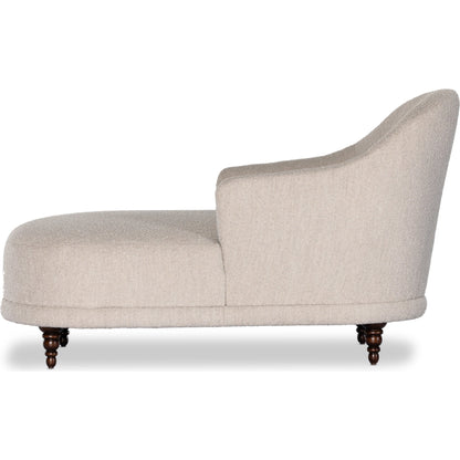 Marnie Chaise Lounge by Four Hands in knoll mink. Made from 95% polyester, 5% acrylic, solid rosa morada, pine plywood in a modern style.