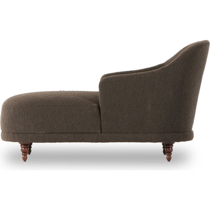 Marnie Chaise Lounge by Four Hands in knoll mink. Made from 95% polyester, 5% acrylic, solid rosa morada, pine plywood in a modern style.