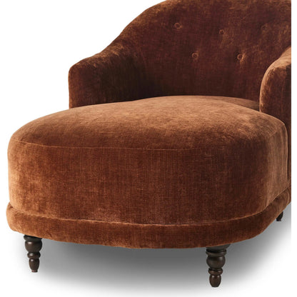 Marnie Velvet Chaise Lounge by Four Hands. Made from 100% polyester, solid rosa morada in a unique style.