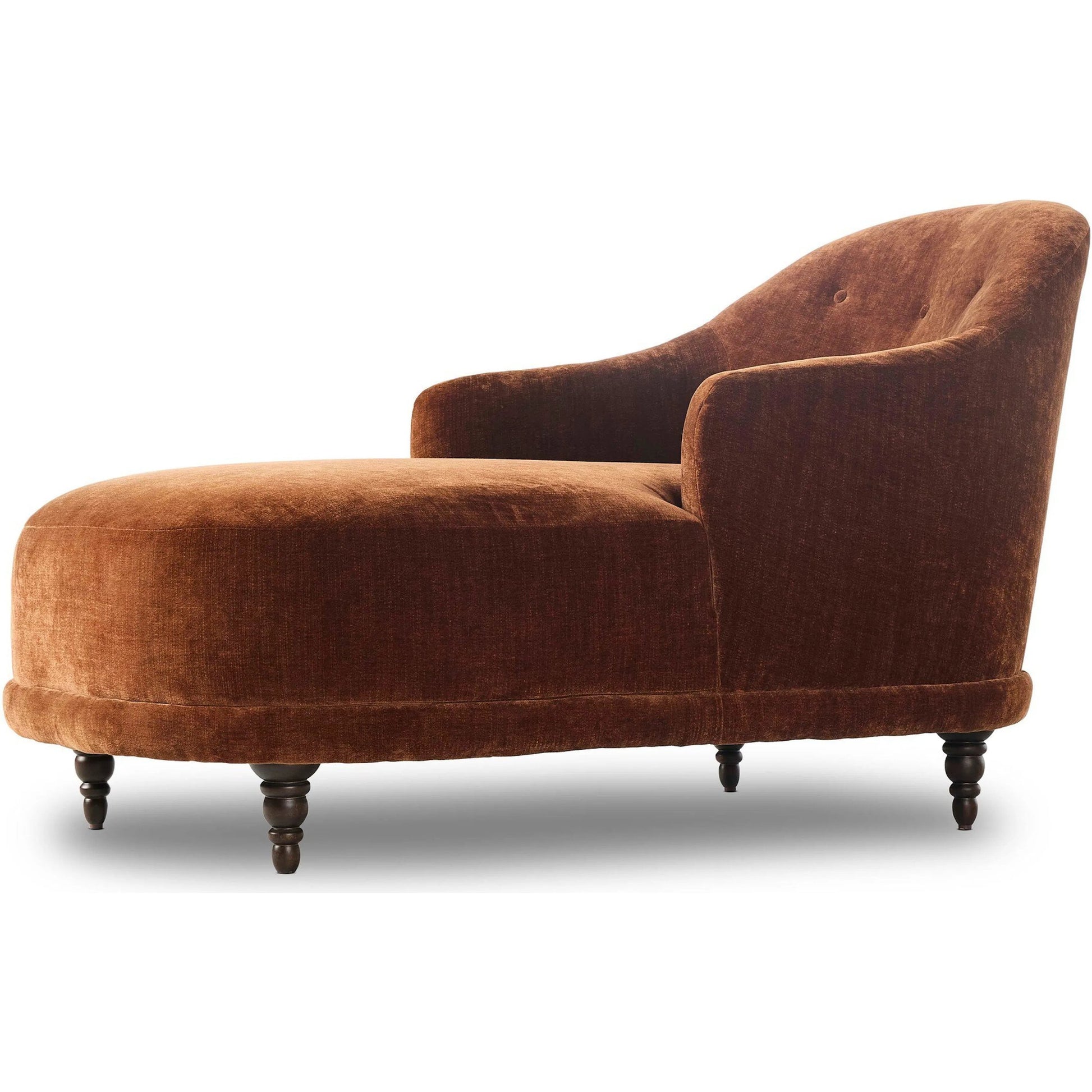 Marnie Velvet Chaise Lounge by Four Hands. Made from 100% polyester, solid rosa morada in a unique style.
