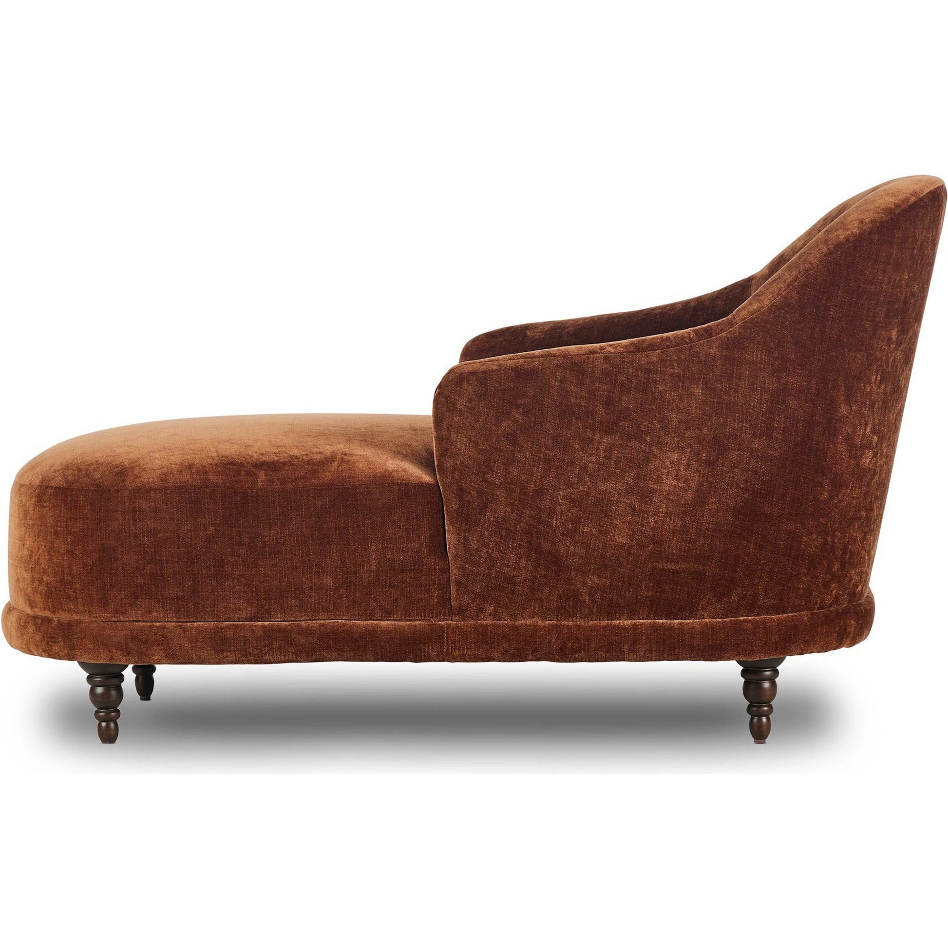 Marnie Velvet Chaise Lounge by Four Hands. Made from 100% polyester, solid rosa morada in a unique style.