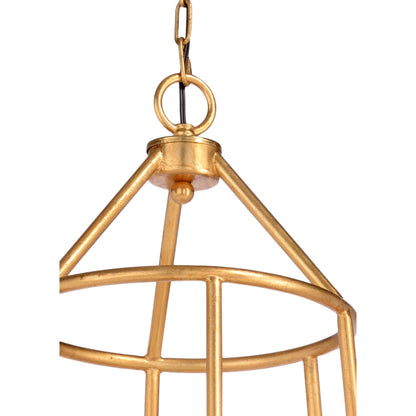 Earlom Pendant by Wildwood in antique gold leaf, frosted. Made from other: metal in a modern style.