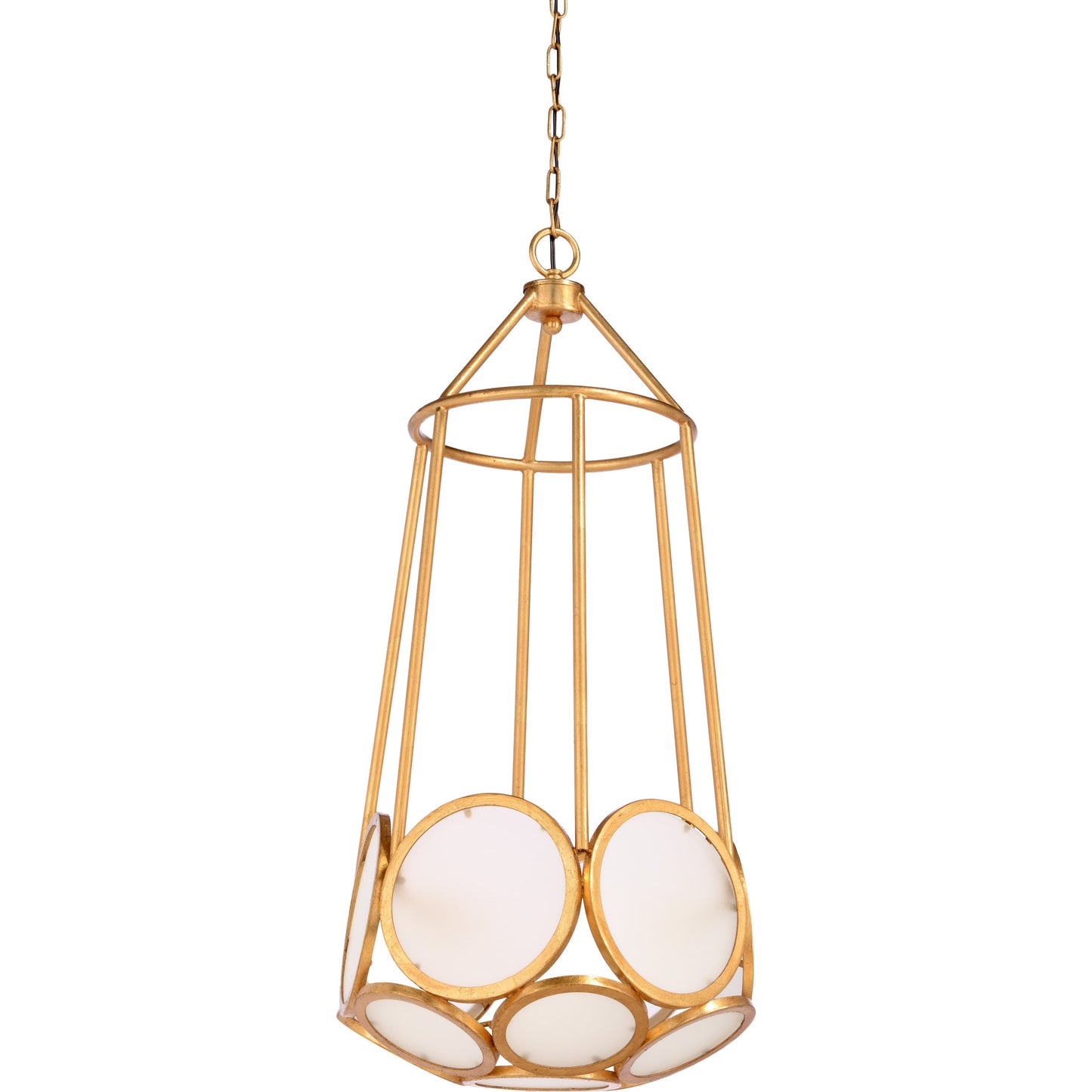 001 SR-385257 | Primary Silo | Earlom Pendant by Wildwood in antique gold leaf, frosted. Made from other: metal in a modern style.