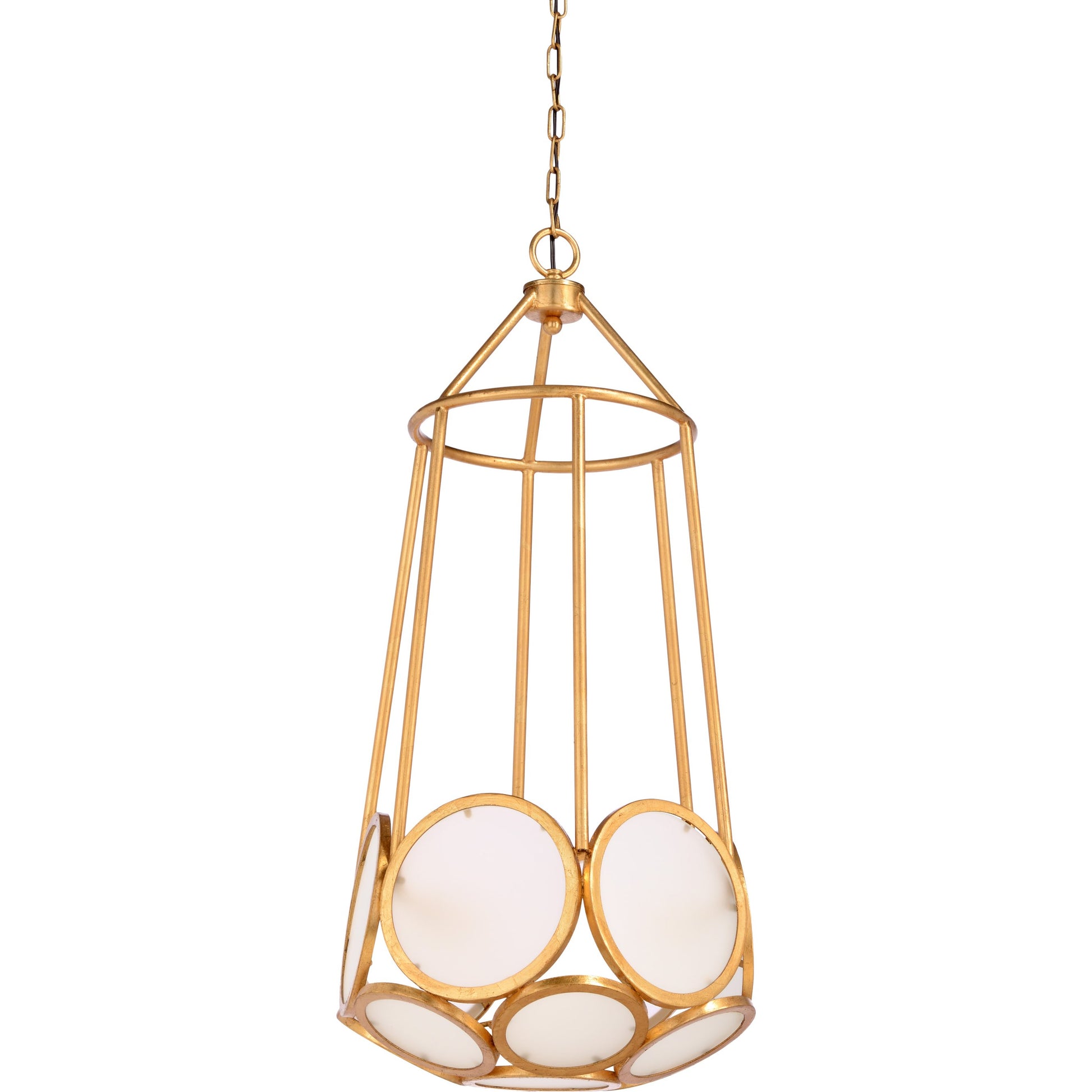 Earlom Pendant by Wildwood in antique gold leaf, frosted. Made from other: metal in a modern style.
