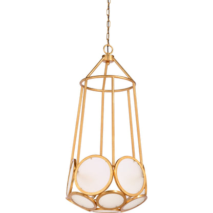 Earlom Pendant by Wildwood in antique gold leaf, frosted. Made from other: metal in a modern style.