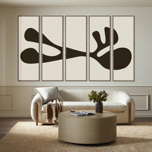 Organic Shape I Set by FH Art Studio by Four Hands. Made from walnut, matte canvas in a eclectic & global style.