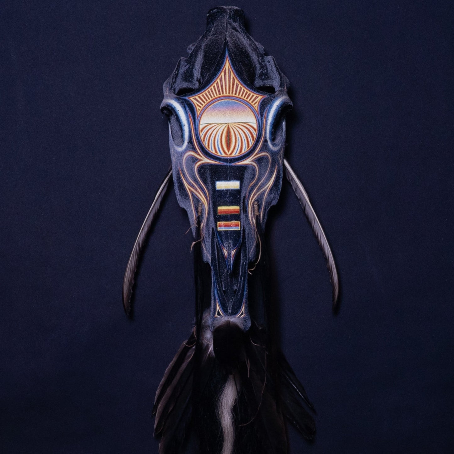 004 SI-1799408 | Closeup | Black Horse Running by Boyd Elder by Four Hands. Made from vertical grain white oak, acrylic glazing in a eclectic & global style.