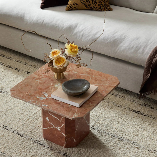 Edina Large Coffee Table by Four Hands in rusty marble. Made from solid marble, engineered hardwood in a modern style.