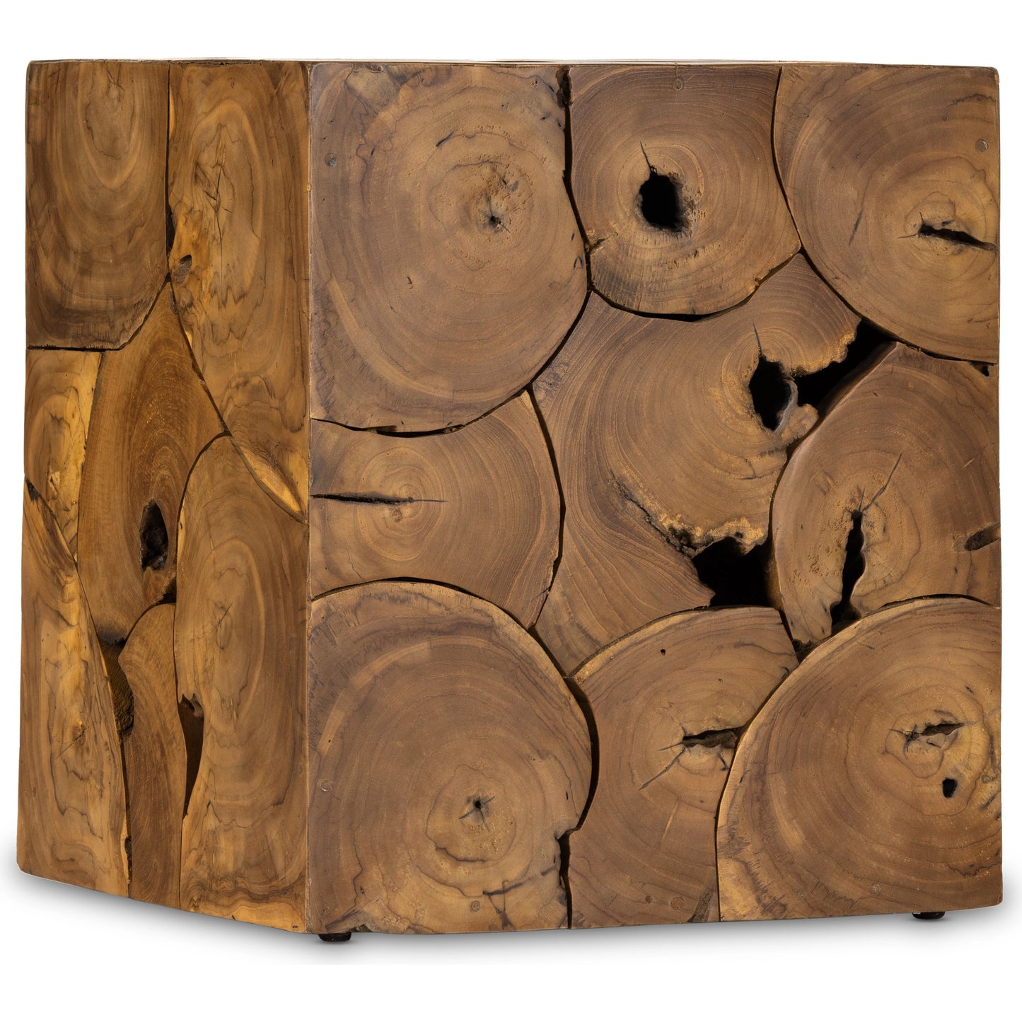 002 SI-1977867 | Additional Silo | Tomlin Outdoor End Table by Four Hands in teak root. Made from solid teak in a modern style.