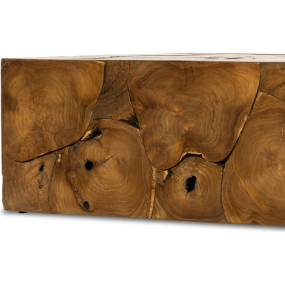 Tomlin Outdoor Coffee Table by Four Hands in teak root. Made from solid teak in a modern style.