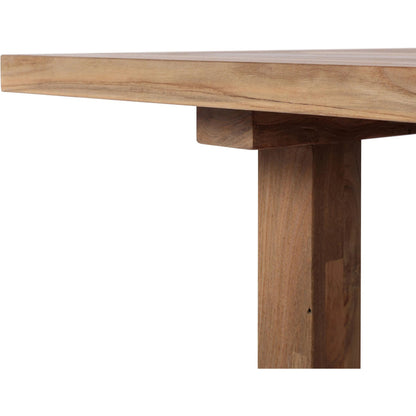 Stewart Outdoor Dining Table by Four Hands in stained heritage brown-fsc. Made from solid fsc® reclaimed teak in a modern style.