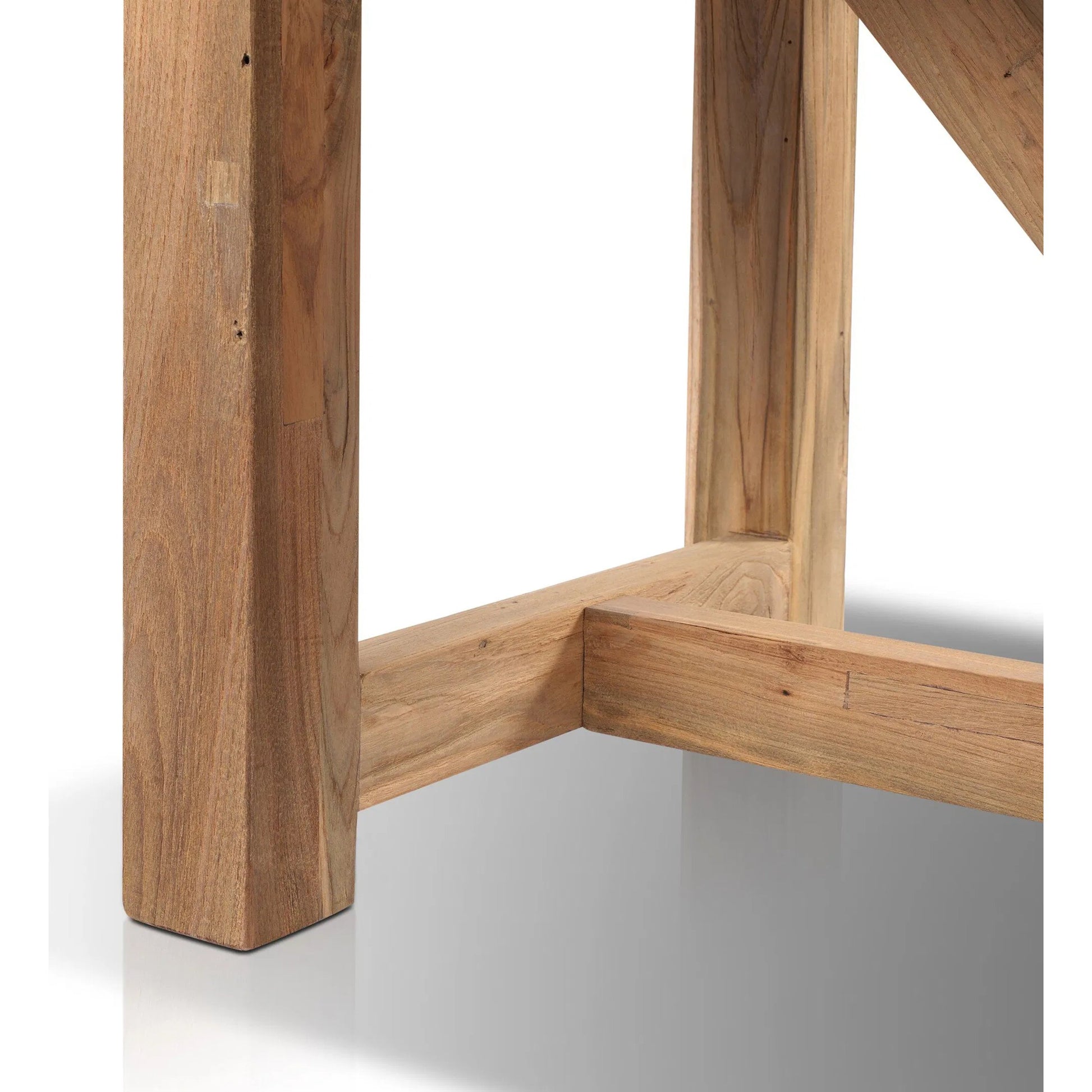 Stewart Outdoor Dining Table by Four Hands in stained heritage brown-fsc. Made from solid fsc® reclaimed teak in a modern style.