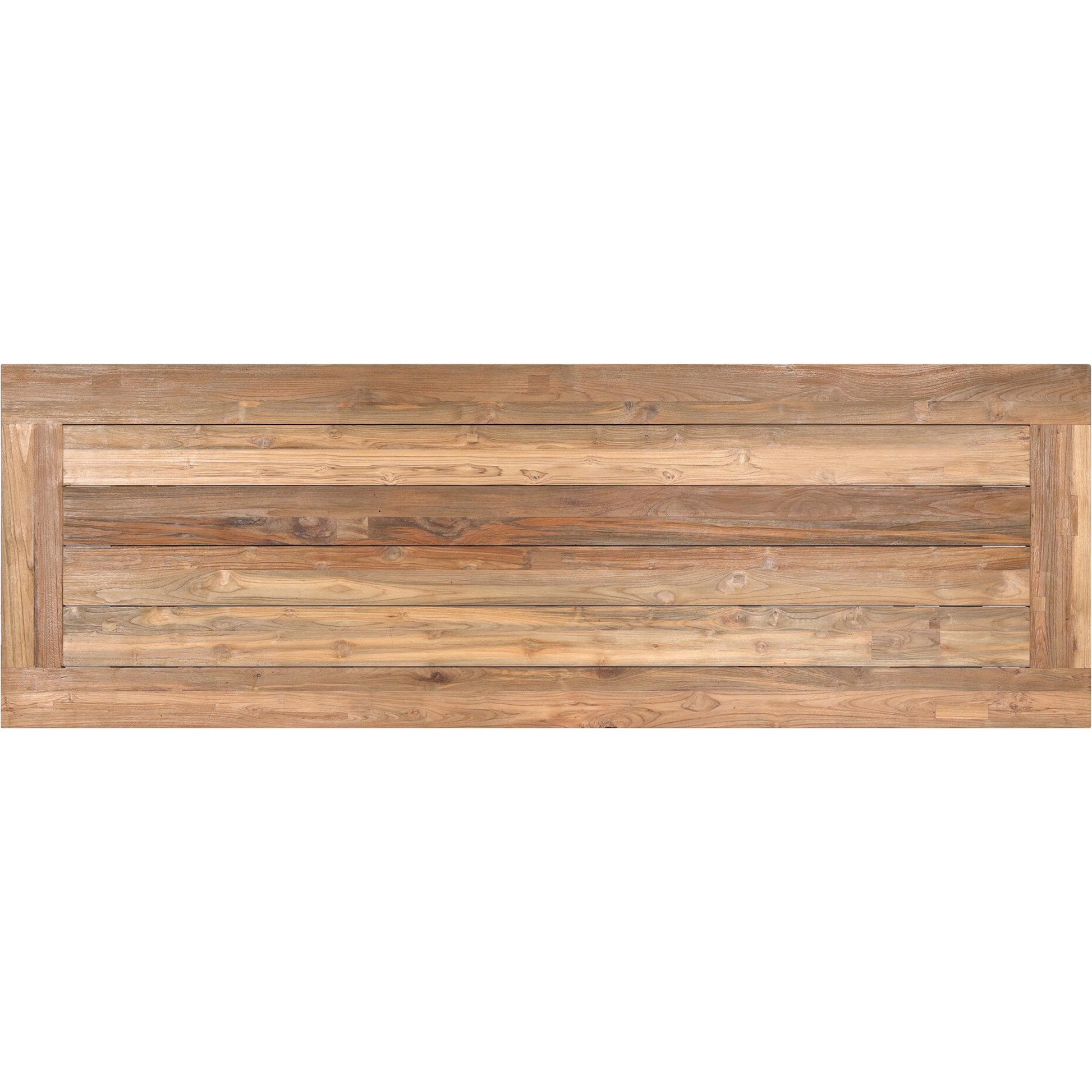 Stewart Outdoor Dining Table by Four Hands in stained heritage brown-fsc. Made from solid fsc® reclaimed teak in a modern style.