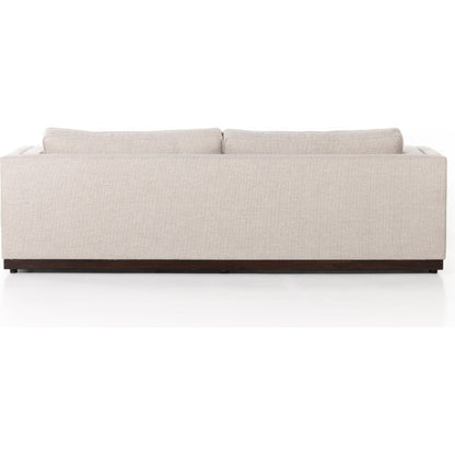 Lawrence Sofa by Four Hands in nova taupe, dark auburn. Made from 100% polyester, solid rosa morada, pine plywood in a transitional style.