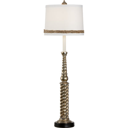 Swannanoa Lamp by Wildwood in antique silver leaf, black. Made from unique in a traditional style.
