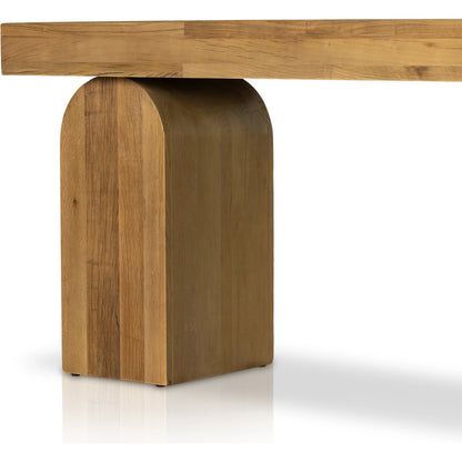 Keane Console Table by Four Hands. Made from solid reclaimed elm, solid nettlewood in a modern style.