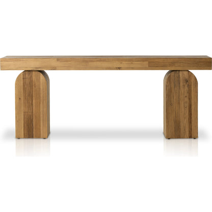 Keane Console Table by Four Hands. Made from solid reclaimed elm, solid nettlewood in a modern style.