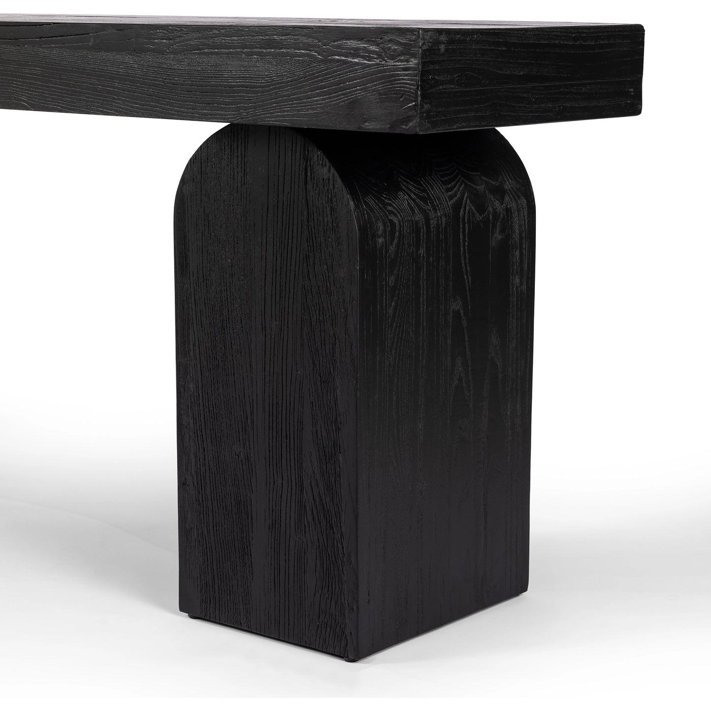 012 SI-1980470 | Closeup | Keane Console Table by Four Hands. Made from solid reclaimed elm, solid nettlewood in a modern style.