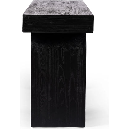 Keane Console Table by Four Hands. Made from solid reclaimed elm, solid nettlewood in a modern style.