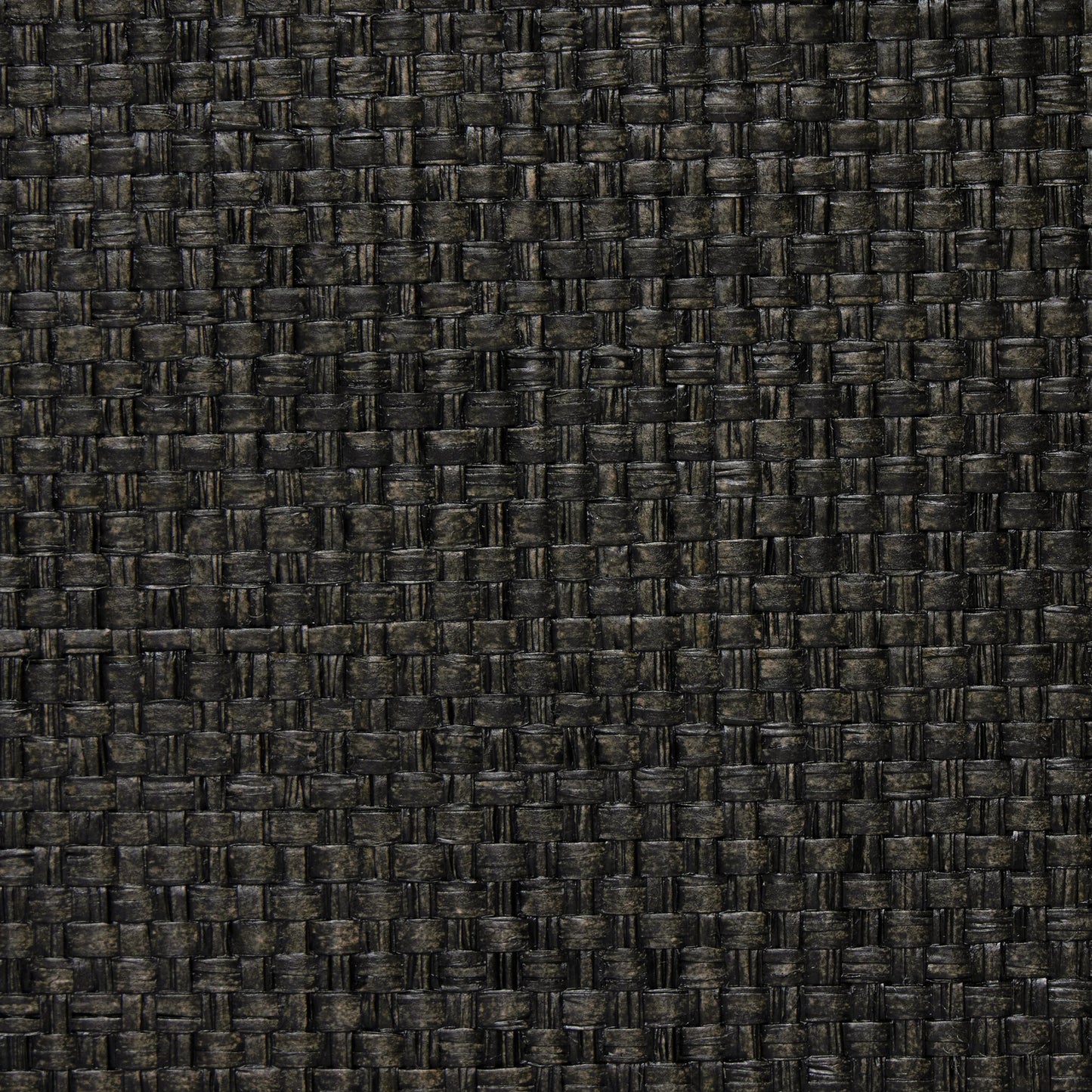 008 SI-2001312 | Closeup | Fiona Nightstand by Four Hands in black raffia, russet mahogany, light antique brass. Made from sugar palm, solid mahogany, iron in a modern style.