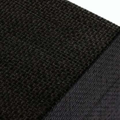 Fiona Nightstand by Four Hands in black raffia. Made from sugar palm, solid mahogany, iron in a modern style.