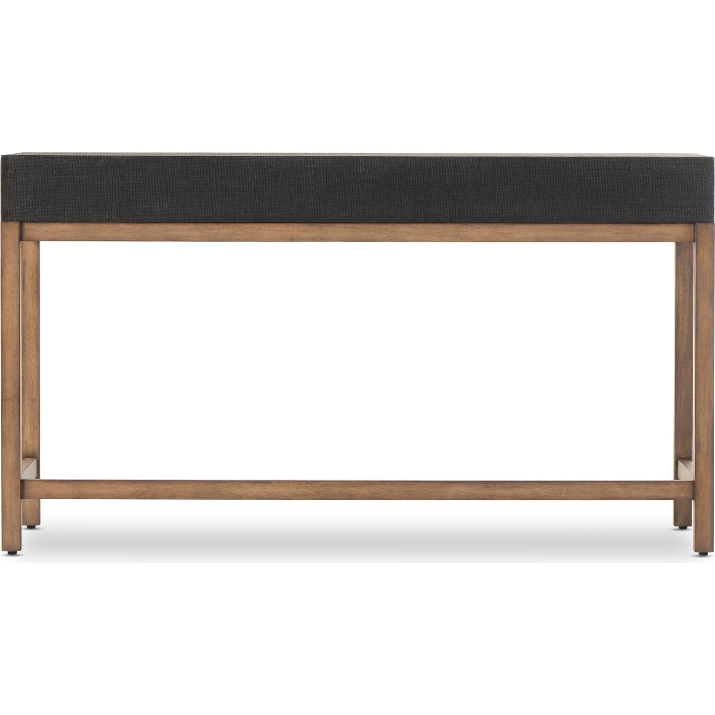 005 SI-2001311 | Additional Silo | Fiona Desk by Four Hands in black raffia. Made from sugar palm, solid mahogany, iron in a modern style.