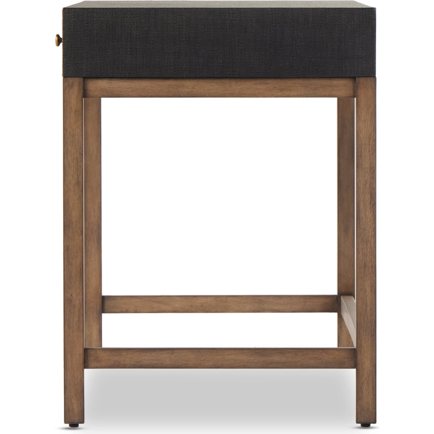 004 SI-2001311 | Additional Silo | Fiona Desk by Four Hands in black raffia. Made from sugar palm, solid mahogany, iron in a modern style.