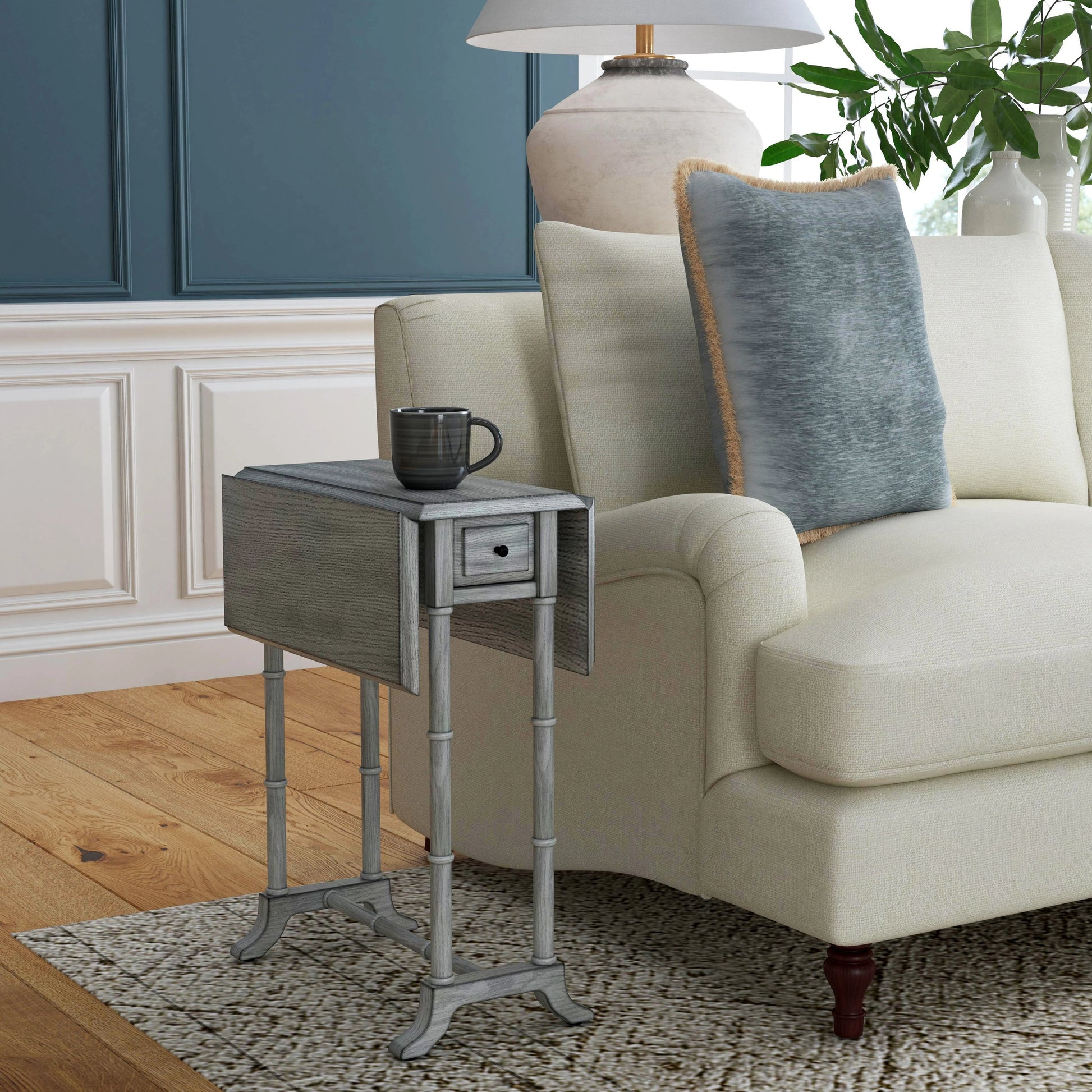 Darrow Drop-Leaf Side Table by Butler Specialty Company. Made from poplar, cherry veneer, fiberboard, zinc alloy in a modern style.