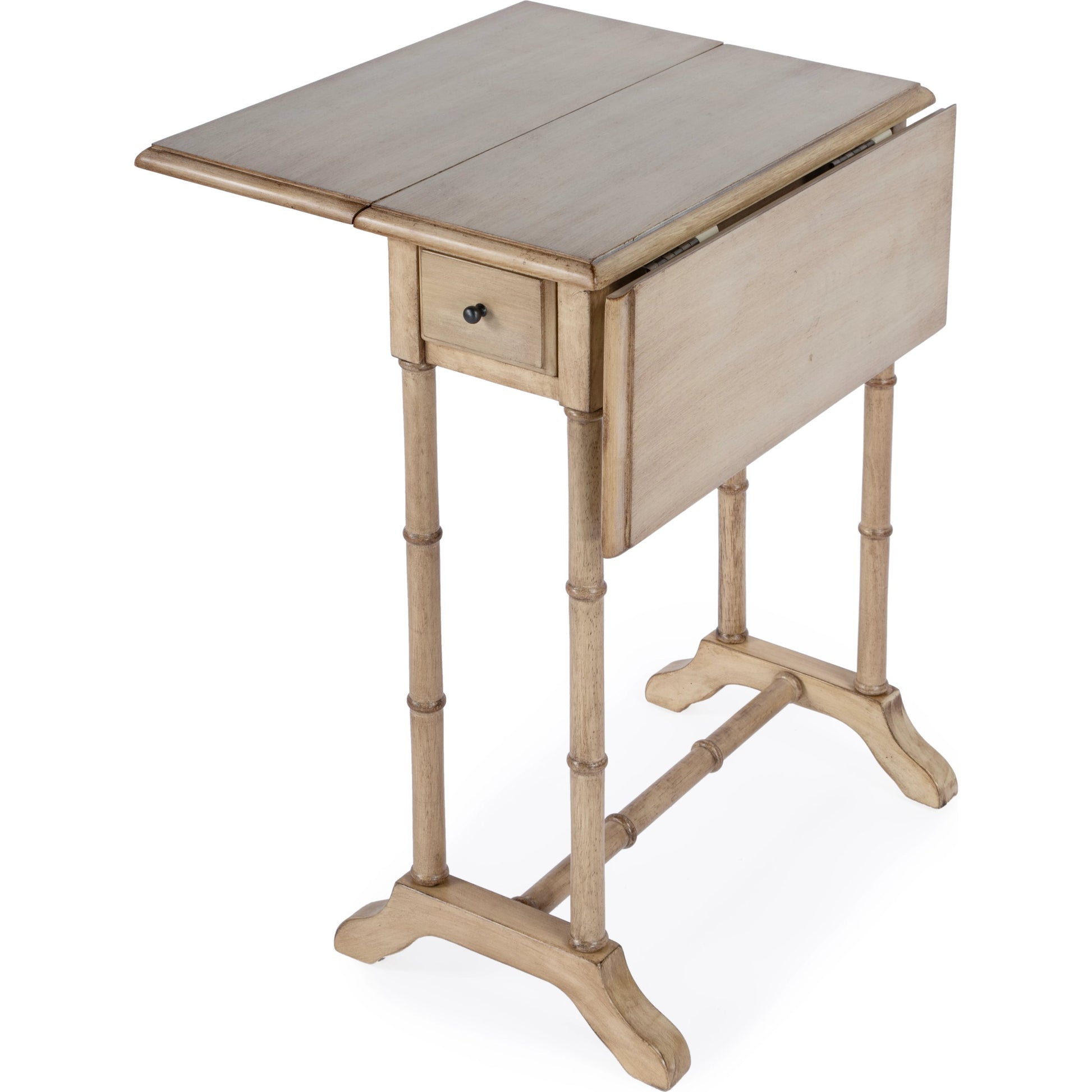 Darrow Drop-Leaf Side Table by Butler Specialty Company. Made from poplar, cherry veneer, fiberboard, zinc alloy in a modern style.