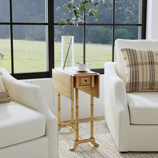 Darrow Drop-Leaf Side Table by Butler Specialty Company. Made from poplar, cherry veneer, fiberboard, zinc alloy in a modern style.